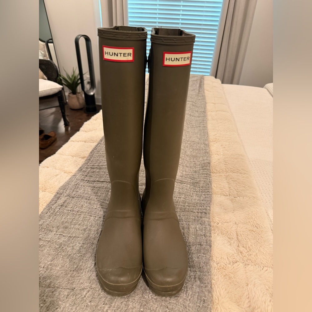 Hunter Olive Knee-High Boots